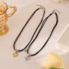 Women's Fashion Personalized Love Leather Rope Magnet Necklace Set