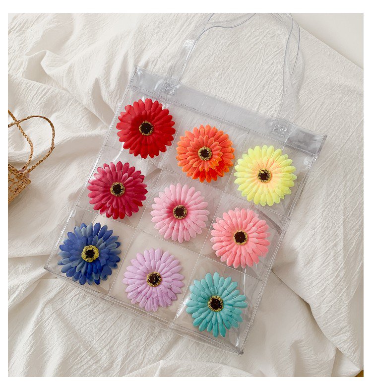 PVC Colorful Flower Handbag One Shoulder