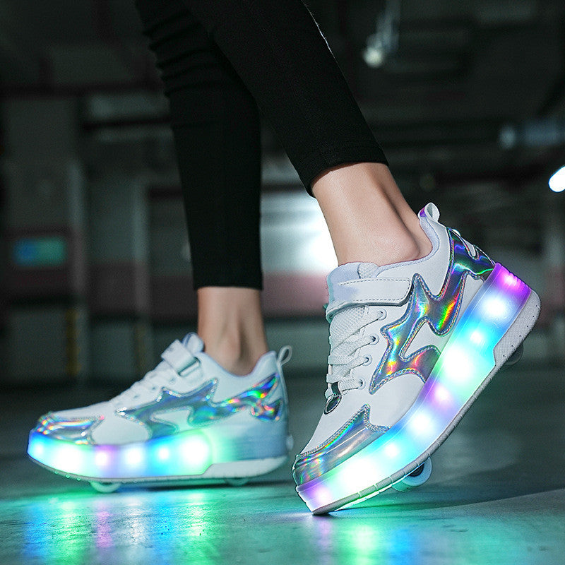 Children's Fashion Removable Charging With Lights Light-emitting Roller Skates