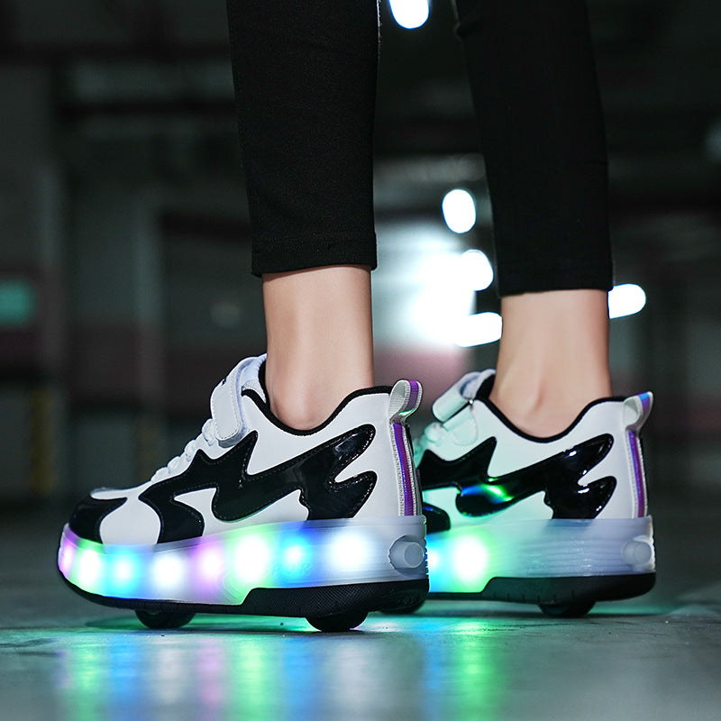 Children's Fashion Removable Charging With Lights Light-emitting Roller Skates