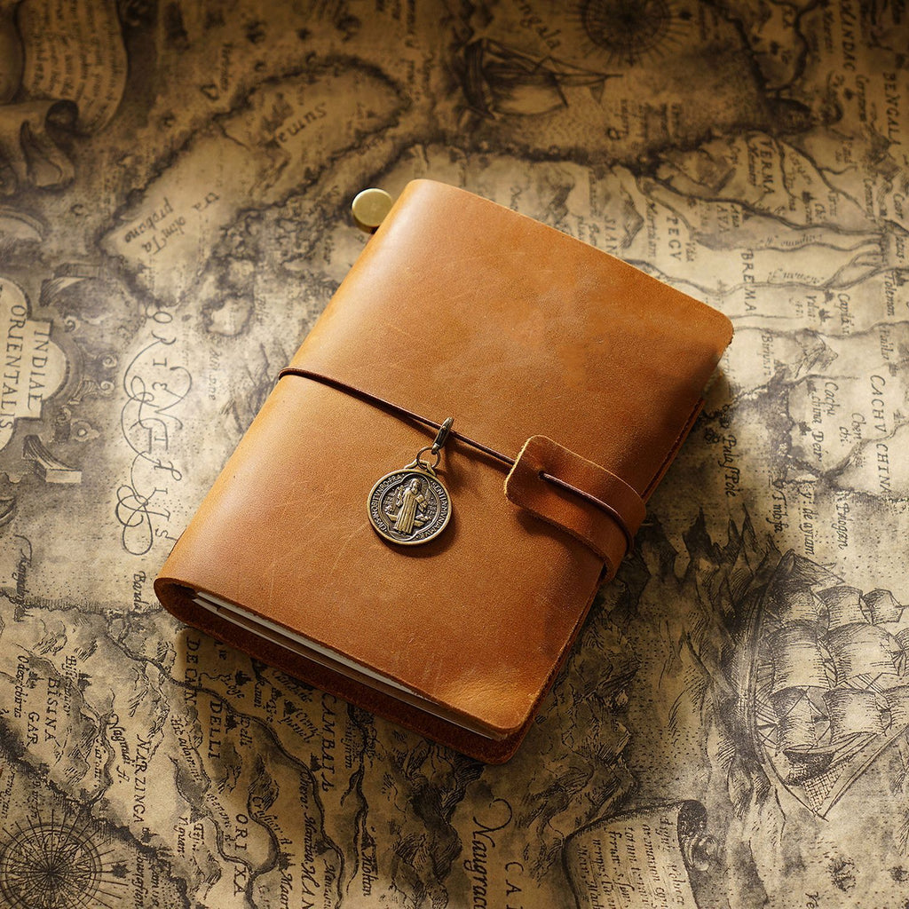 Travel Notebook Cowhide Leather Diary Vintage