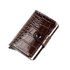 PU Artificial Leather Crocodile Pattern Men's Wallet Aluminum Box Clip