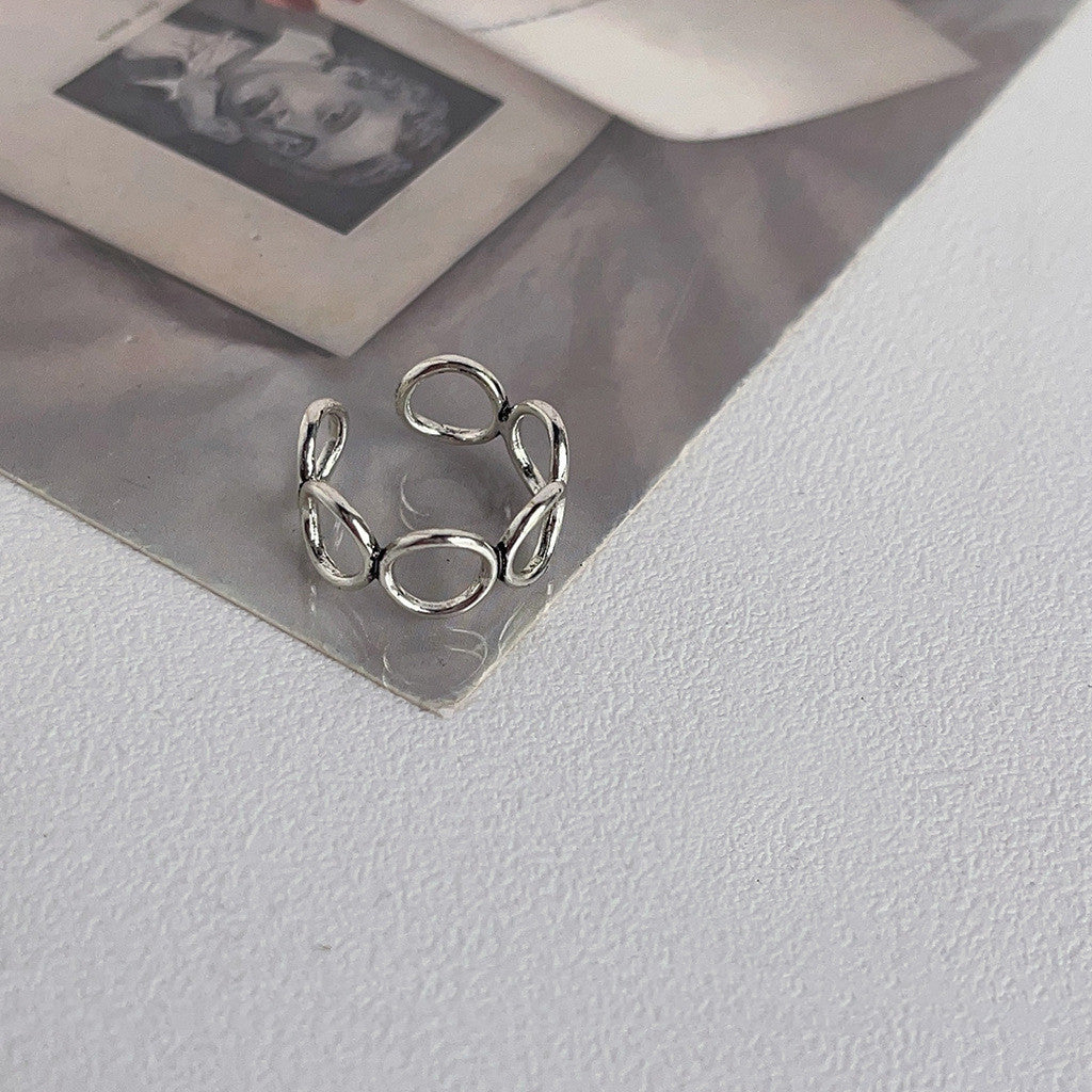 Women's Stylish And Simple Personality Vintage Silver Ring