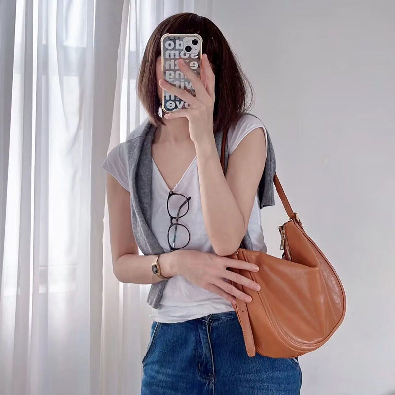 Women's Top Layer Cowhide Bag Casual Shoulder Bag