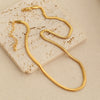 Simple Geometric Stacked Chain Twist Snake Bone Necklace