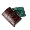 PU Artificial Leather Crocodile Pattern Men's Wallet Aluminum Box Clip