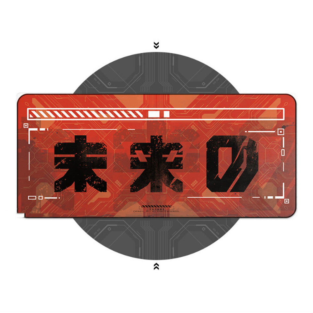Futuristic Design Black Red Waterproof Gaming Mouse Pad