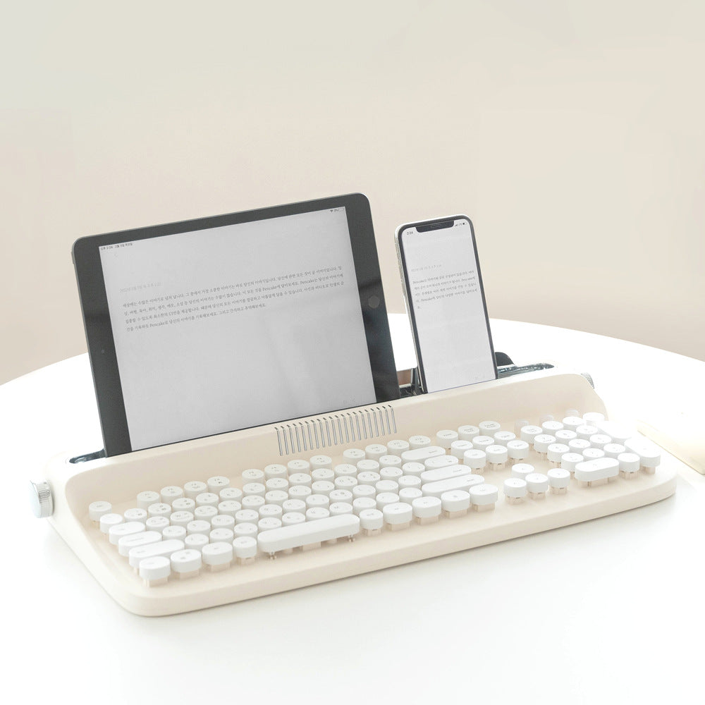 Tablet Phone Wireless Bluetooth External Keyboard Retro Typewriter