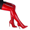 Fashionable Elastic Glossy PU Slim High Heels Boots