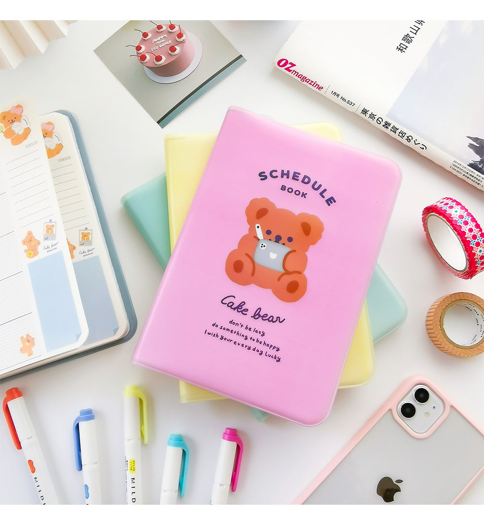 Little Bear Plastic Sleeve Schedule Book Cute Girl Heart Full Color Notebook Student Hand Account