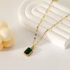 Women's Fashion Beautiful Square Emerald Pendant Necklace