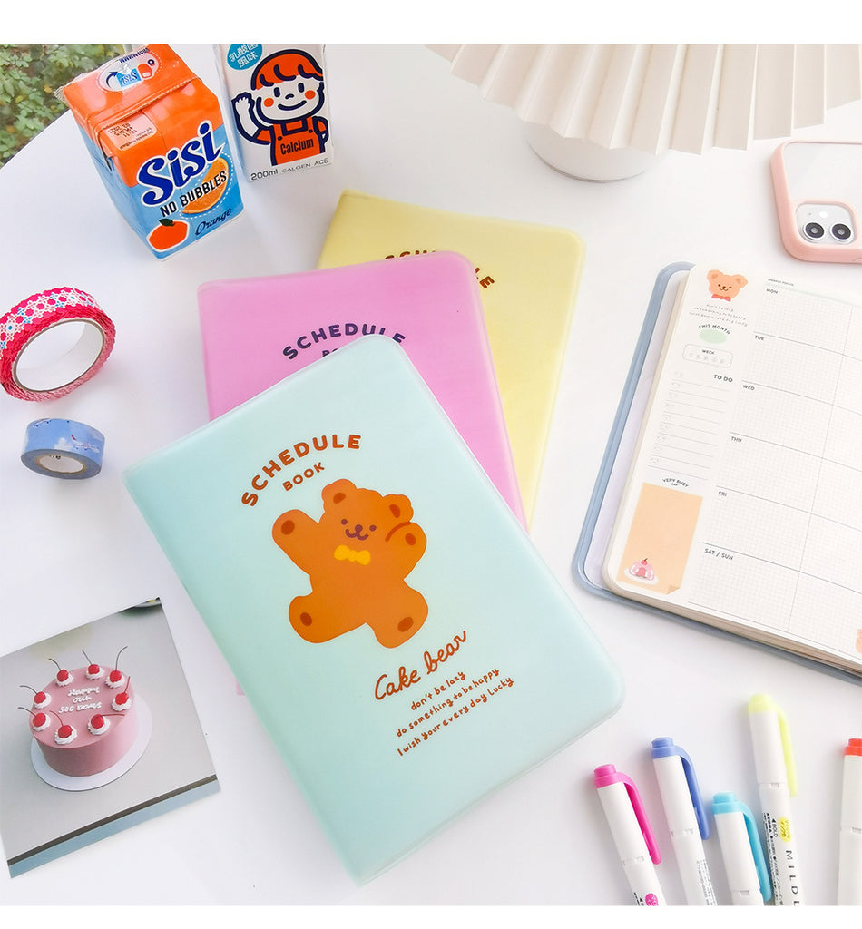 Little Bear Plastic Sleeve Schedule Book Cute Girl Heart Full Color Notebook Student Hand Account