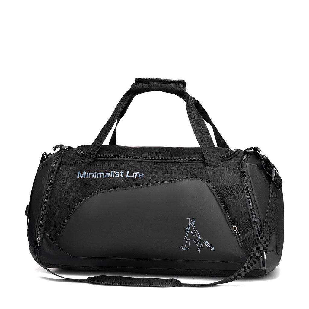 Large Capacity Waterproof Travel Bag from Gifts Vip
This image shows a black, multi-functional travel bag with a Minimalist Life logo. The bag has multiple compartments and straps, making it suitable for various travel needs. The durable, waterproof material ensures the contents remain protected.