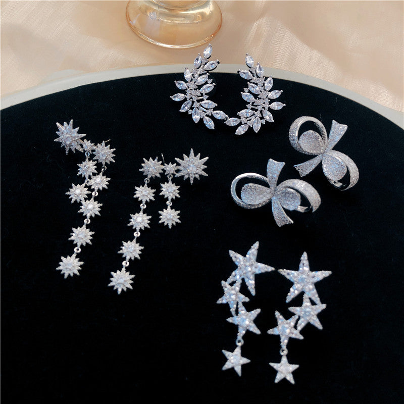 New Luxury Style Sparkling Zircon Earrings