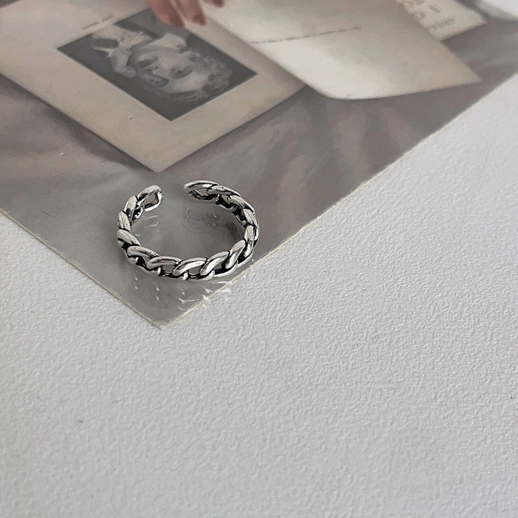 Women's Stylish And Simple Personality Vintage Silver Ring