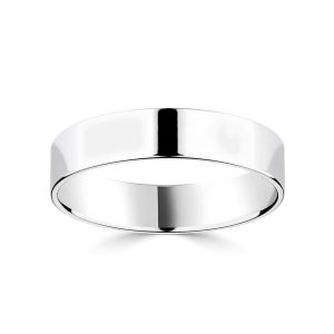 5.0mm Classic Flat Court Wedding Ring, Platinum