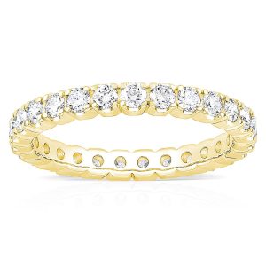 1.00ctw Round Brilliant Cut Claw Set Eternity Ring, 18ct Yellow Gold in 6 Sizes