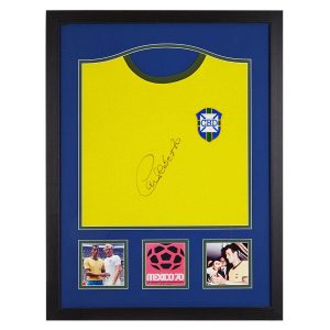 Carlos Alberto Signed Framed Brazil Football Shirt
