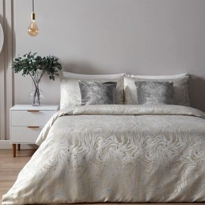 Paoletti Marble Oyster Duvet Cover Set, in 3 Sizes