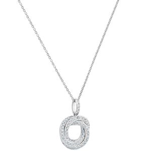 0.39ctw Round Brilliant Cut Diamond Knot Pendant, 18ct White Gold