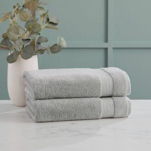 Grandeur 100% Cotton Bath Towels, 2 Pack, in 2 Colours