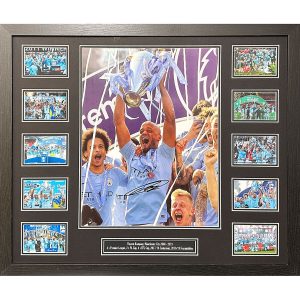Vincent Kompany Signed Framed Manchester City Football Photograph