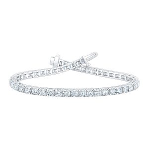 7.00ctw Round Brilliant Cut Diamond Tennis Bracelet, 18ct White Gold