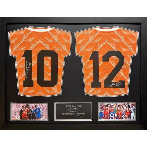 Gullit & Van Basten Double Signed Netherlands Shirt Display