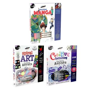 Petit Picasso Art in 3 Options: Spiral Art, Manga, & Creative Lettering