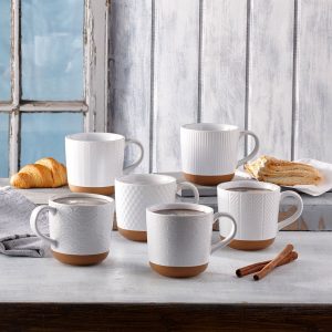 Mesa Ceramic Mug Set, 350ml, 6 Pack