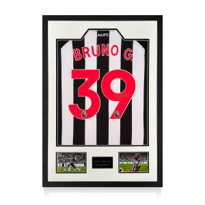 Bruno Guimarães Signed Framed NUFC 23/24 Football Shirt including 2 Photos