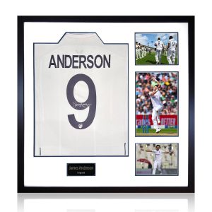 James Anderson Signed Framed England Football Shirt# including 3 Photos