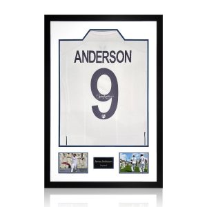 James Anderson Signed Framed England Cricket Shirt including 2 Photos