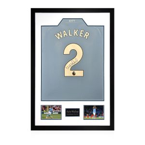 Kyle Walker Signed Framed MCFC 24/25 Football Shirt including 2 Photos