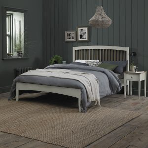 Bentley Designs Whitby Scandi Oak & Soft Grey Bed Frame in 2 Sizes