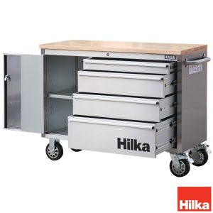 Hilka 48" (122cm) 4 Drawer Stainless Steel Tool Cabinet
