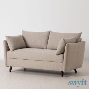 Swyft Model 08 Light Grey Linen Double Sofa Bed