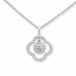 0.38ctw Round Brilliant Cut Diamond Pendant, 18ct White Gold
