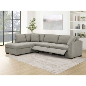 Thomasville Miles Grey Fabric Corner Sofa with Power Footrests in 2 Configurations