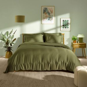 Panda Signature+ Bamboo Lyocell 320 Thread Count Green Bedding Set, in 4 Sizes