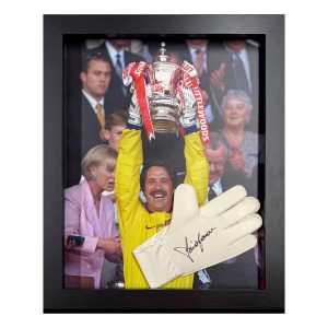David Seaman Arsenal Signed Framed Goalkeeper Glove