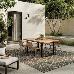 Nourison Horizon Geometric Charcoal Indoor Outdoor Rug, in 2 Sizes