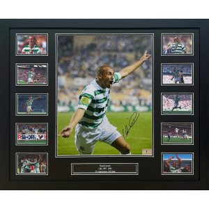 Henrik Larsson Signed Framed Celtic Football Photo