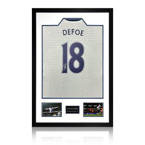 Jermain Defoe Signed Framed Tottenham Football Shirt including 2 Photos