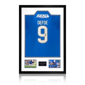 Jermain Defoe Signed Framed Rangers Football Shirt including 2 Photos