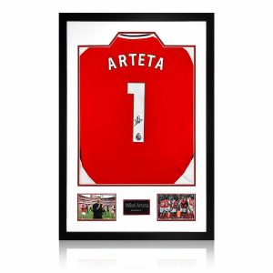 Mikel Arteta Signed Framed Arsenal Football Shirt including 2 Photos