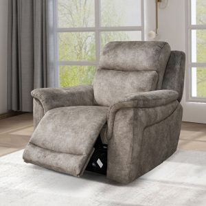 Oscar Grey Fabric Power Reclining Armchair with Power Headrest