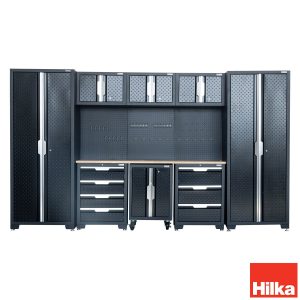 Hilka Garage Pro+ 24 Gauge Steel 9 Piece Cabinet Set