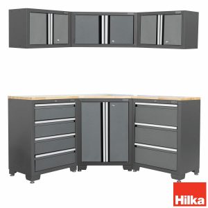 Hilka 7 Piece Garage Corner Cabinet Set