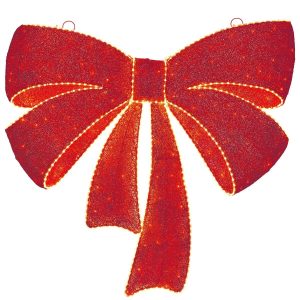 48 Inch (1.2m) Glitter String Red Bow with LED Lights